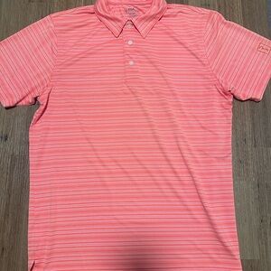 PGA Tour orange Striped Polo Shirt